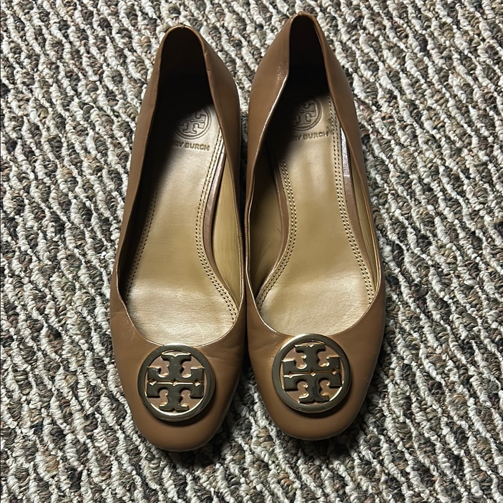 Tory Burch Brown Leather Flats 6.5 Leather Sole
